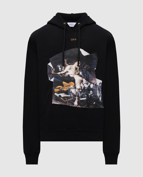 Off-White Чорне худі Cupid Paper 44MBB085F5F00W