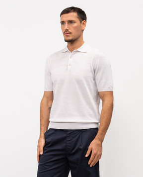 MooRER Бежеве поло з льоном VINAL VINALMAG