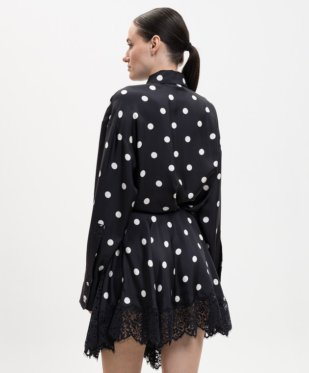 Max Mara Sportmax Черное платье BOSSO из шелка в горох SPXBOSSO изображение 4