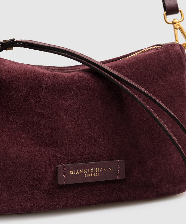 Gianni Chiarini Бордовая замшевая сумка кросс-боди Nora BS10224CMPL изображение 4