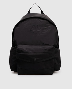 Stone Island Дитячий чорний рюкзак з вишивкою емблеми K2S169200002S0064