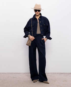 Brunello Cucinelli Коричневий топ з кашеміром з люрексом M9A822212P