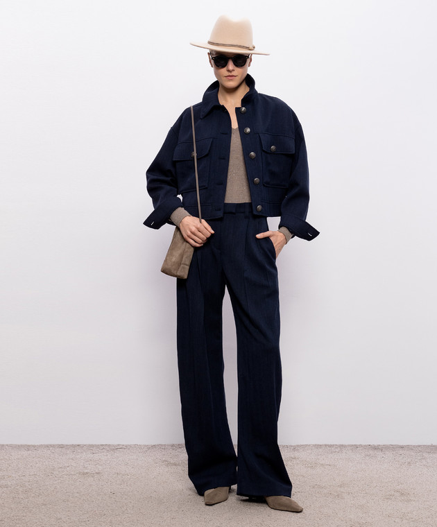 Brunello Cucinelli Коричневый топ с кашемиром с люрексом M9A822212P изображение 2