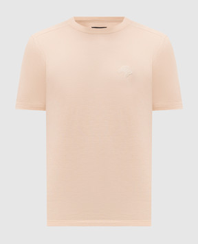 Stefano Ricci Бежева футболка з вишивкою емблеми MNH6105150DJ0011