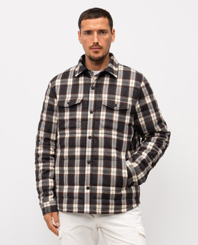 Peserico Сіра пухова куртка з вовни в клітинку R52760D06417