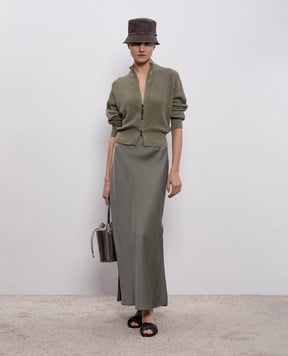 Brunello Cucinelli Зеленый кардиган с люрексом MST263336