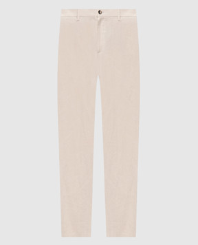Agnona Бежеві штани з льону T711U7YU3049