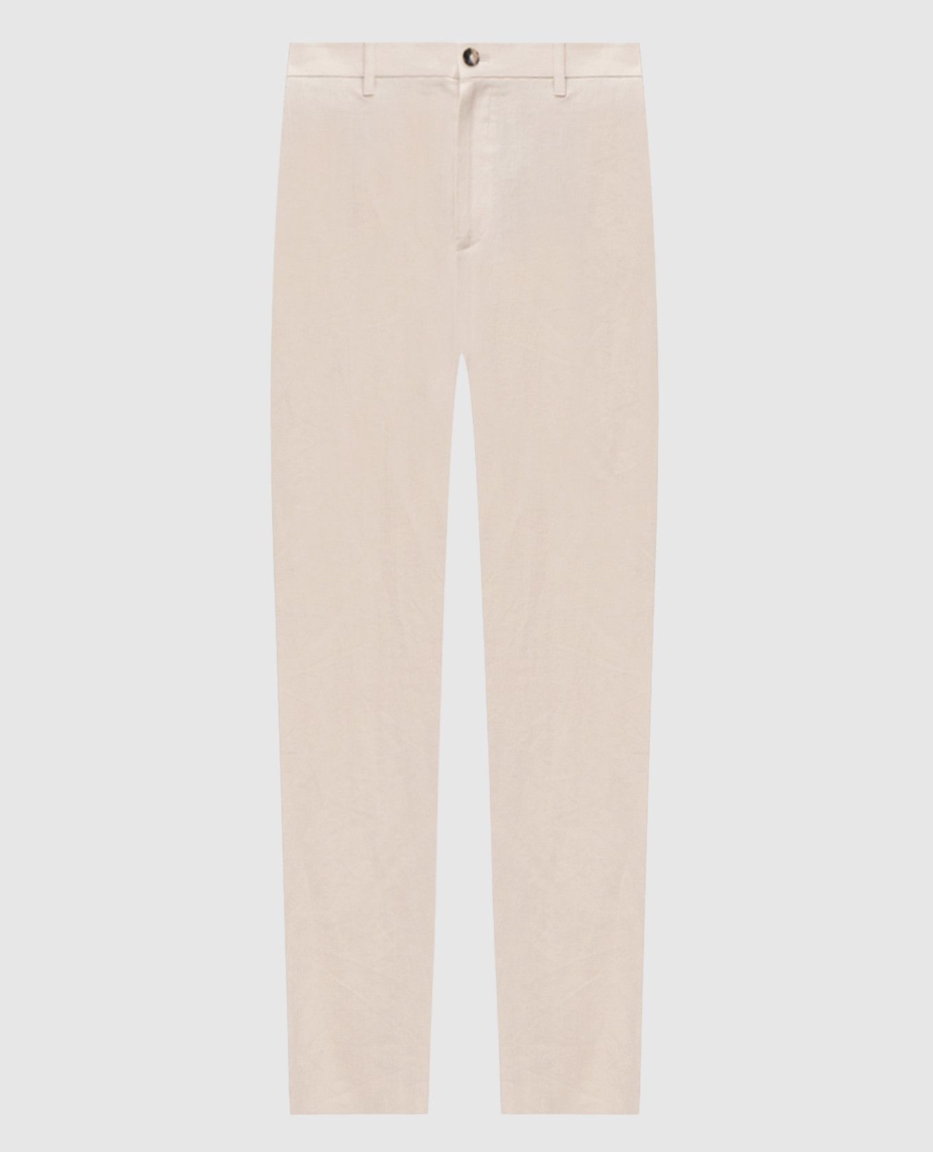 Бежевые брюки из льна