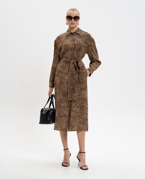 Max Mara Weekend Коричневое платье-рубашка WKDDOLMEN в анималистичный принт WKDDOLMEN