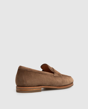 Santoni Коричневі замшеві лофери WUNY72357SI8NAEA