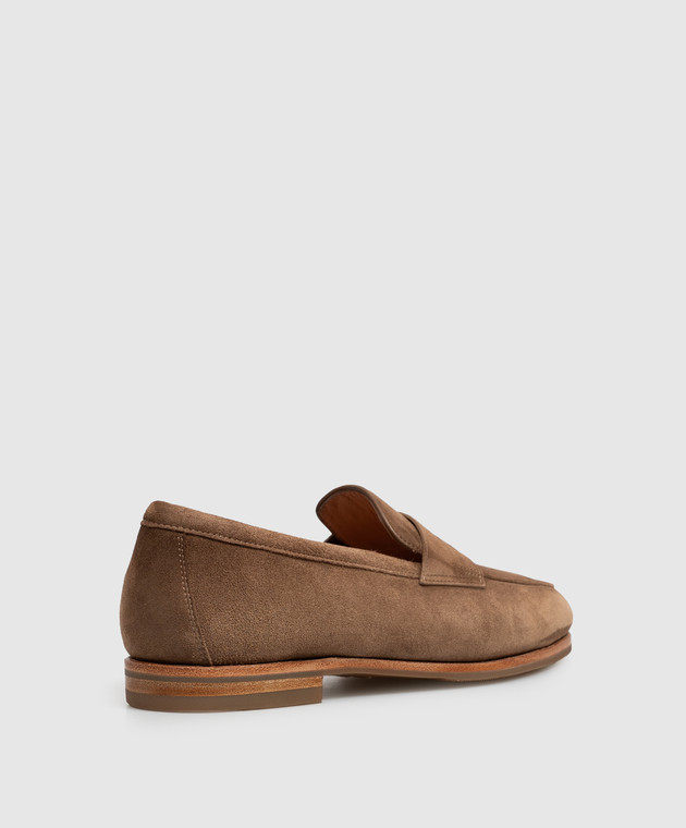 Santoni Коричневі замшеві лофери WUNY72357SI8NAEA зображення 3