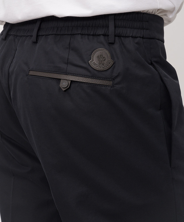 Moncler Сині штани з нашивкою логотипа L10912A0002154ARP зображення 5