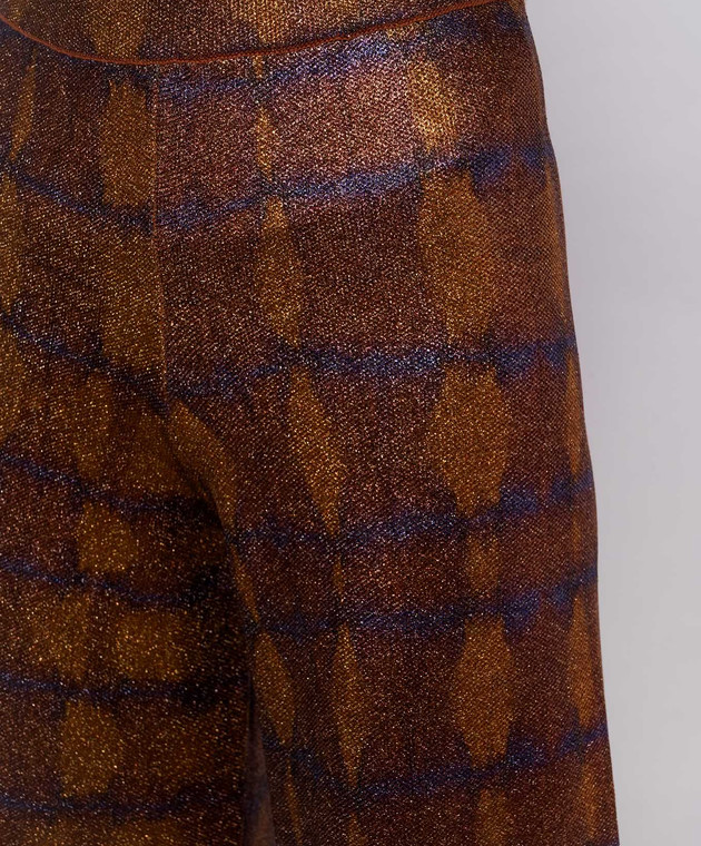 Momoni Коричневые брюки ANSELMO с люрексом MOKN00266MO изображение 5