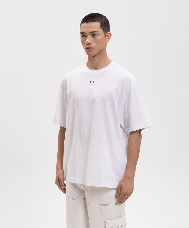Off-White Біла футболка з принтом емблеми Chain Arrow 44MAA120S26J004 зображення 3