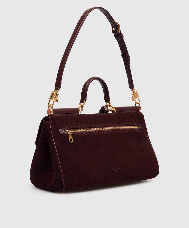 Dolce&Gabbana Бордова замшева сумка My Sicily BB7782BO903 зображення 3