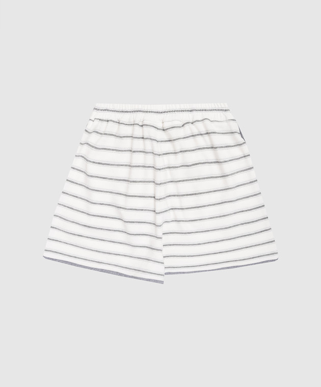 Brunello Cucinelli Дитячі білі шорти в смужку з шовком BQ987P261B зображення 2