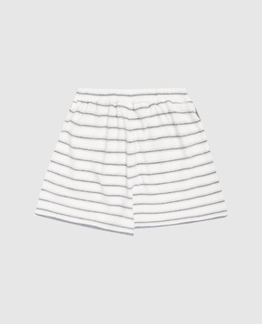 Brunello Cucinelli Дитячі білі шорти в смужку з шовком BQ987P261B