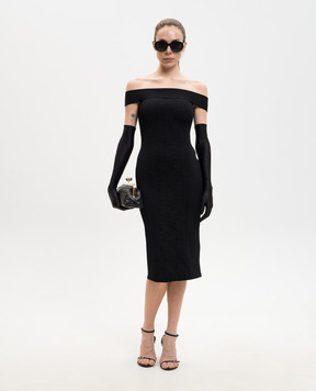 Alexander McQueen Чорна сукня з відкритими плечима 870413Q1BG2