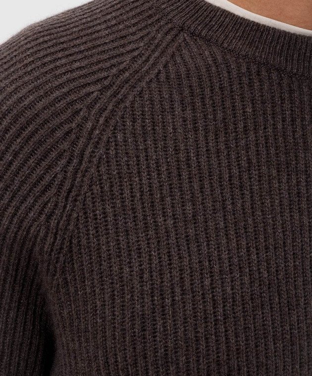 Brunello Cucinelli Коричневий светр з кашеміру M2274100 зображення 5