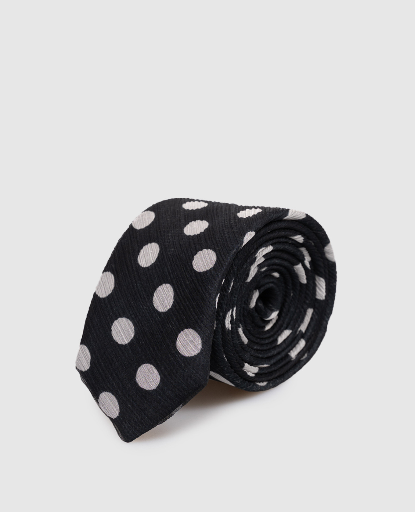 

Черный галстук из шелка в горох, Галстуки