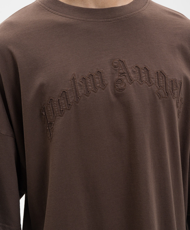 Palm Angels Коричневий лонгслів з логотипом PMAB05KS26JER001 зображення 5