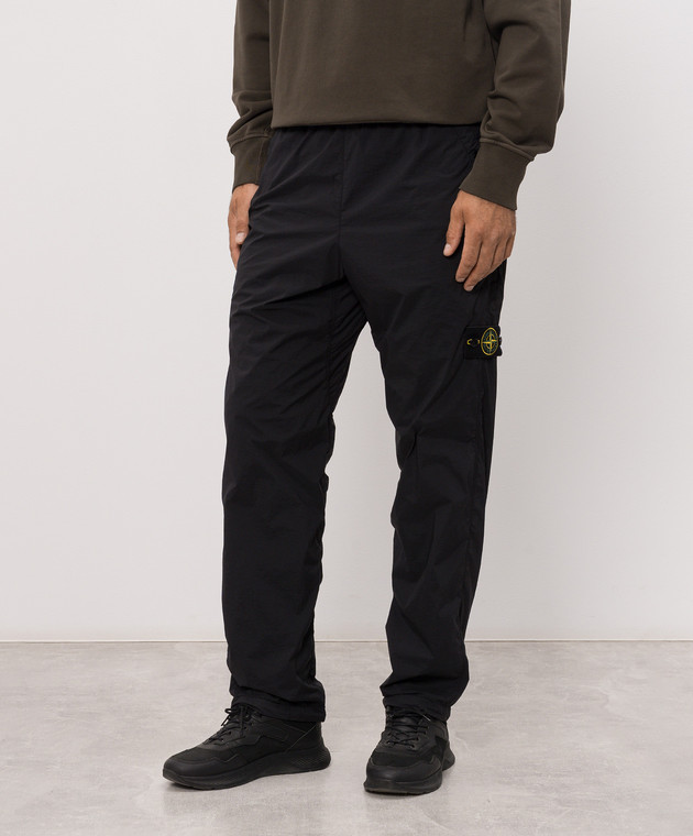Stone Island Чорні штани з патчем логотипа L2S153100017S0474 зображення 3