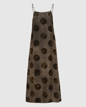 UMA WANG Коричневое платье Anaya в горох UP5017