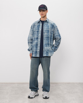 Juun.j Голубая футболка с вышивкой логотипа JC6242P01R