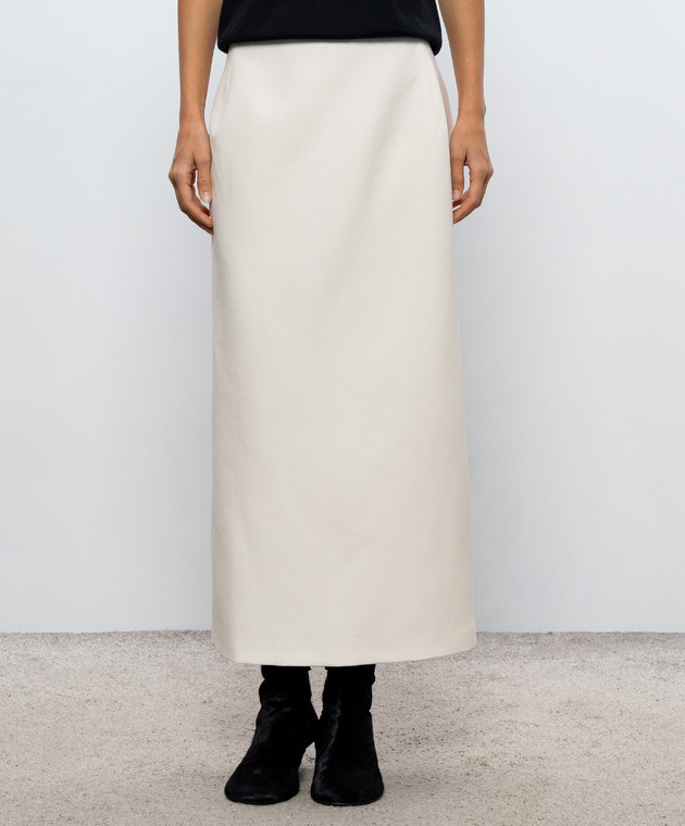 Magda Butrym Юбка цвета айвори из шерсти SKIRT01222926 изображение 3