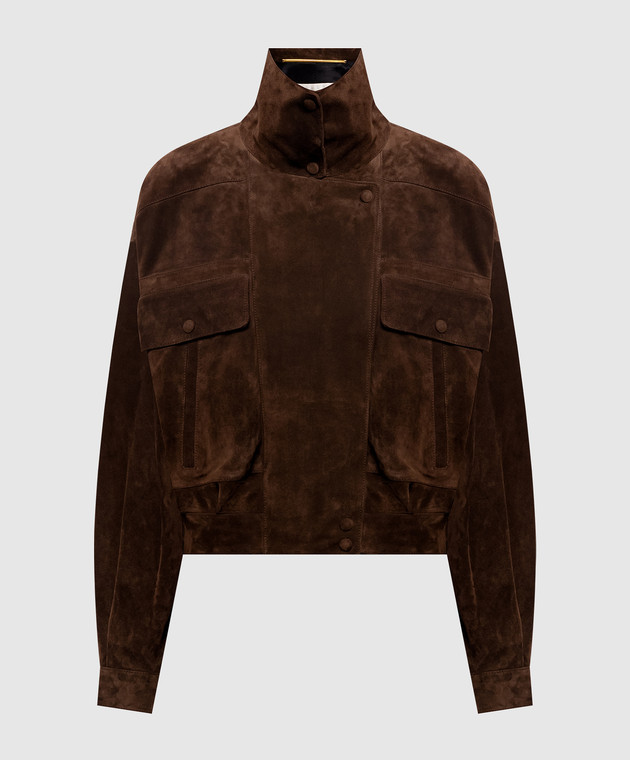 Saint Laurent Замшевая куртка коричневого цвета 785562YC2AY
