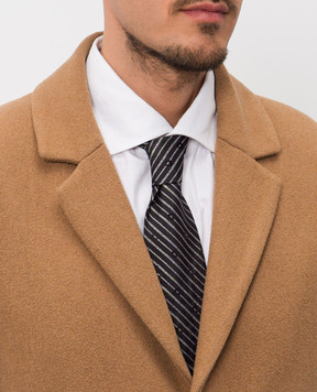 Stefano Ricci Чорна краватка із шовку в смужку CCX56004C