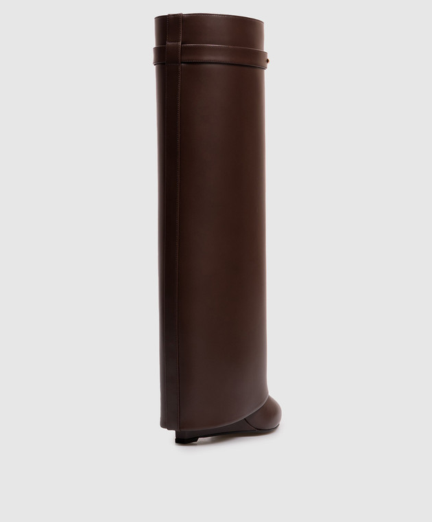 Givenchy Коричневые кожаные сапоги Shark Pinch BE703XE1J7 изображение 3