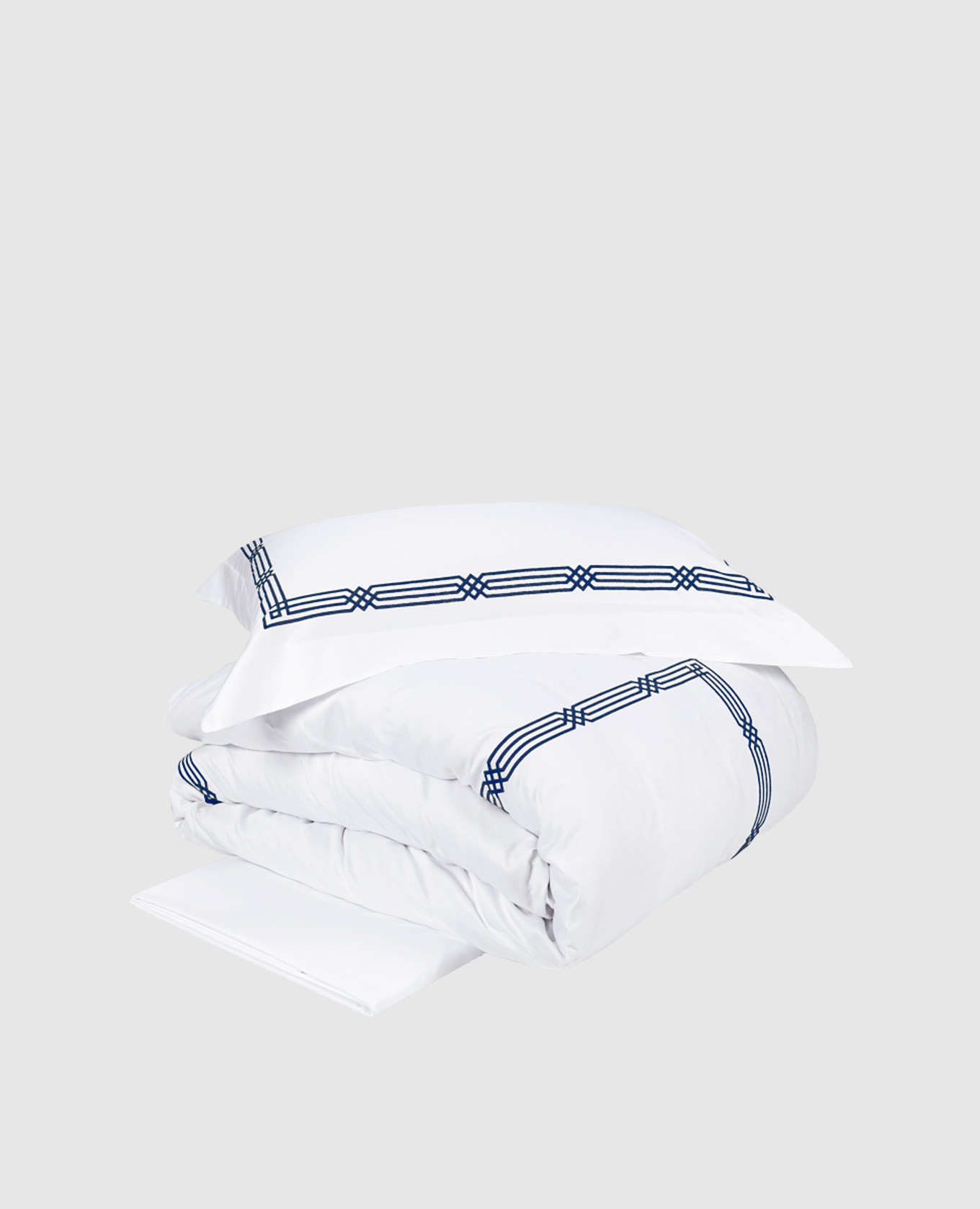 

Белый комплект постельного белья SERBELLONI с вышивкой, Постельное белье