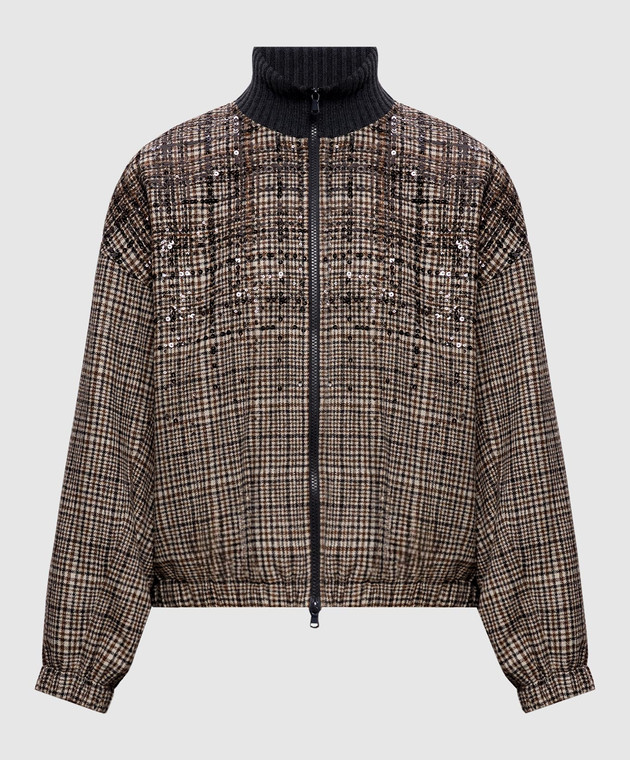 Brunello Cucinelli Куртка в клетку с пайетками MG5577625P