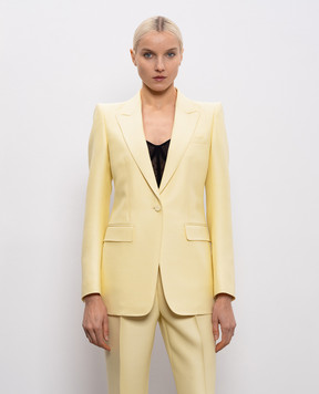 Tom Ford Жовтий жакет з вовни та шовку з акцентними плечима GI3054FAX1666