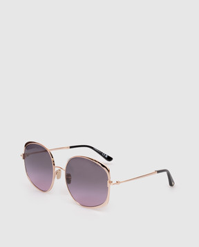 Tom Ford Золотые очки SOFIA с гравировкой логотипа FT1349