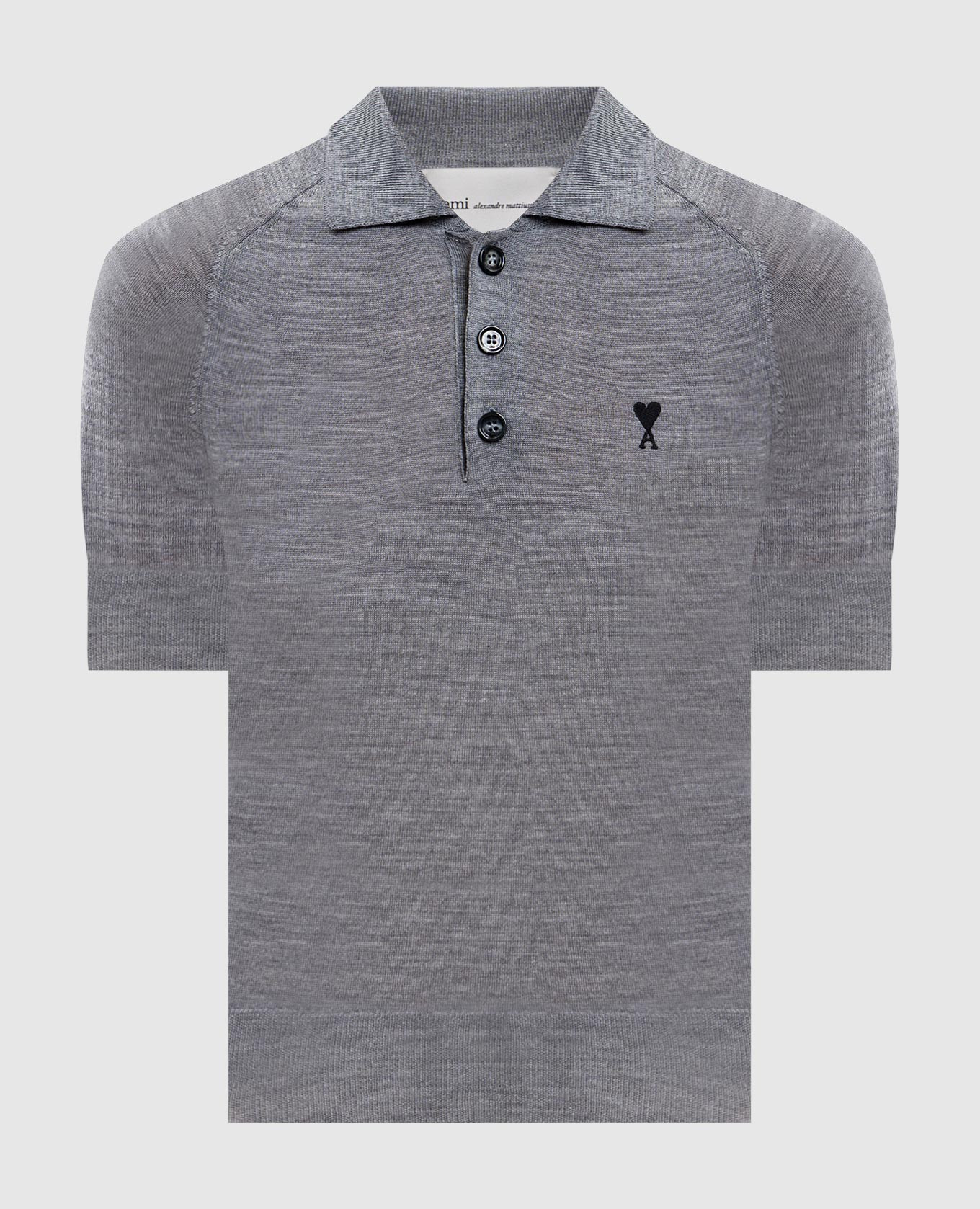 Серое поло из шерсти мериноса