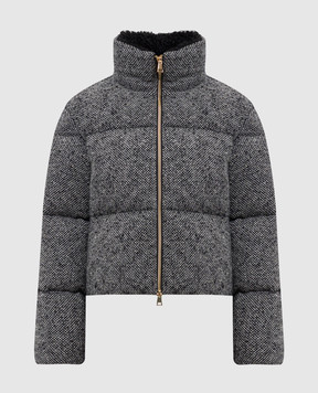 Moncler Серая пуховая куртка Brezesse с шерстью K20931A00187598WC