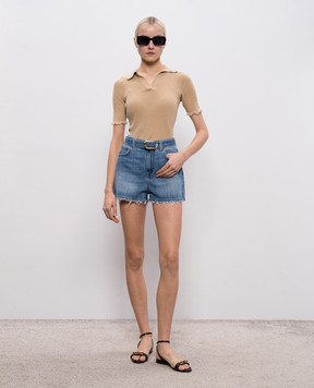 Twinset Сині джинсові шорти з ефектом потертості 261TP2711