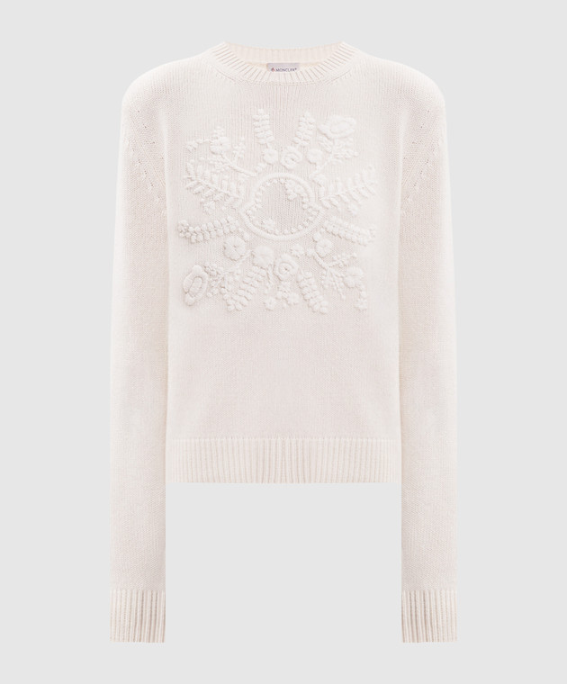 Moncler Светр кольору айворі з вовни та кашеміру L20939C00026M4281