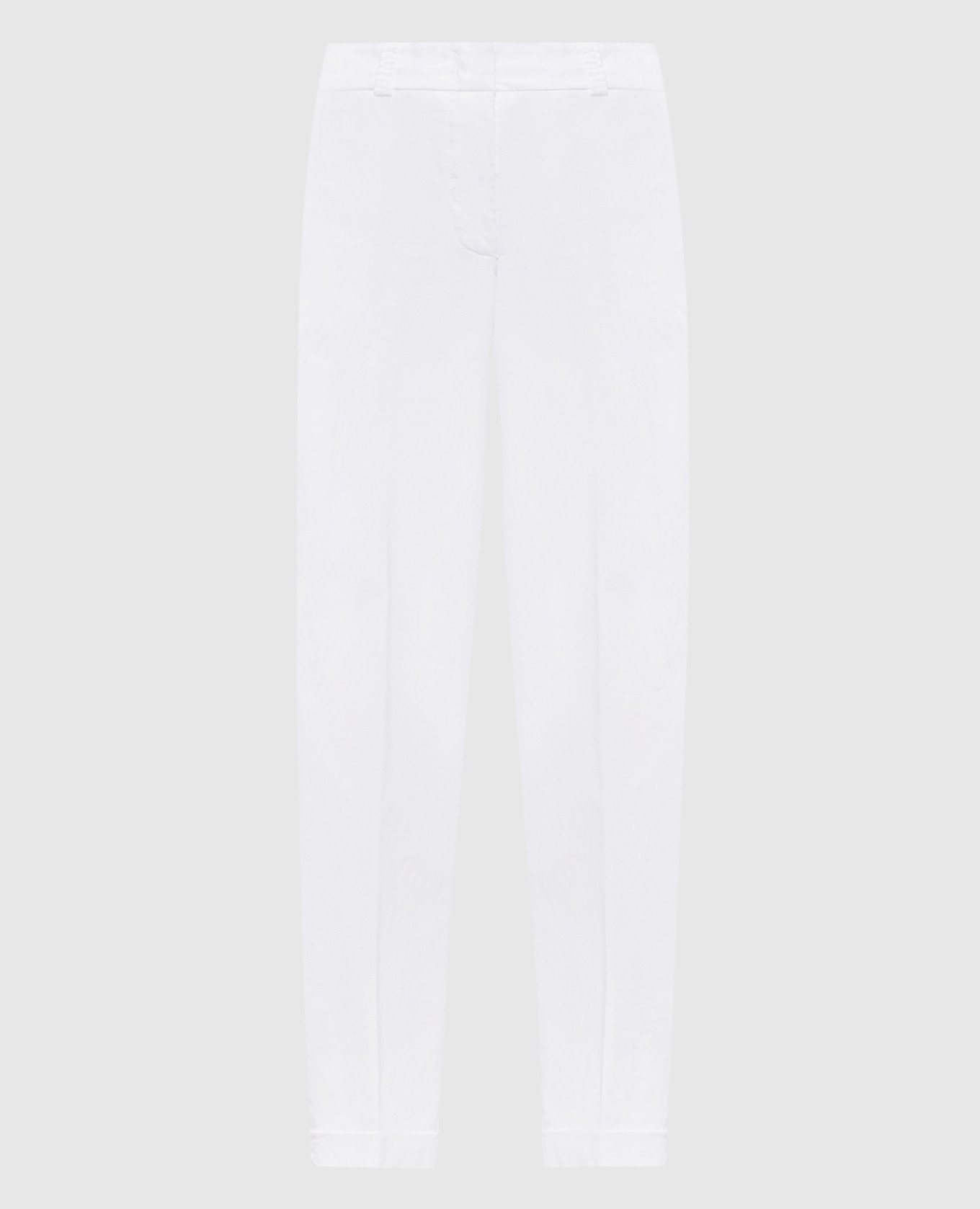 Белые брюки с отворотами