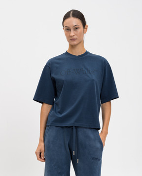 Off-White Синя футболка з логотипом 2AA124F25JER007