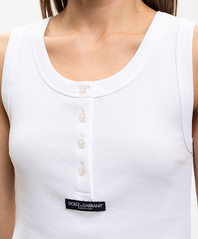 Dolce&Gabbana Білий топ з ґудзиками F8W42TFU7AV зображення 5