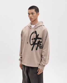 Off-White Бежеве худі з принтом логотипа 44MBB12MS26F008