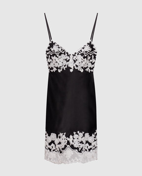 Ermanno Scervino Черное платье мини с кружевом D482Q338APXZV