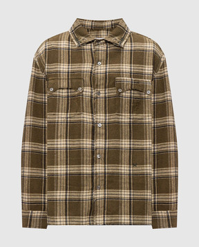 Rhude Зеленая рубашка в клетку Aviano Cargo RHFW26SR01739