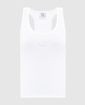Vetements Белый топ в рубчик WE76TT534W
