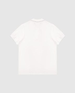 Brunello Cucinelli Детское белое поло с вышивкой эмблемы BE854T315B