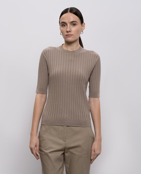 Peserico Бежевий топ в рубчик A99096F1809310