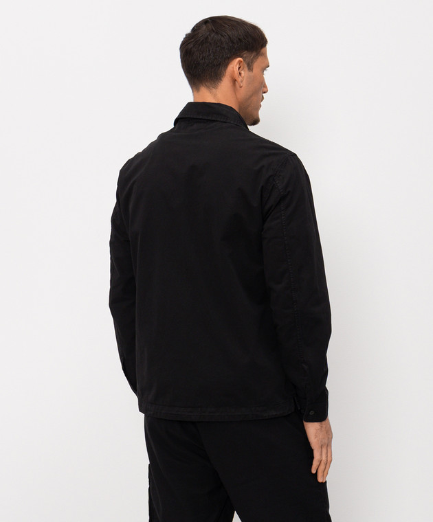 C.P. Company Черная рубашка на молнии с логотип патч MOS156A110143G изображение 4